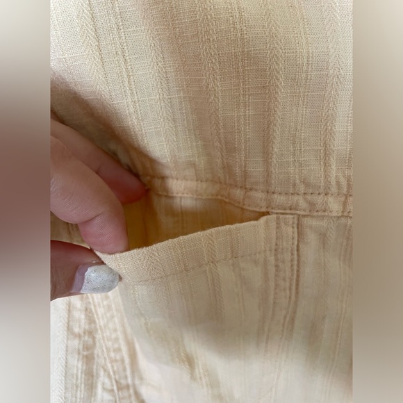 J. Jill Pastel Yellow Ruffled Mandarin Jacket 100% Cotton Size Petite Large PL - Picture 9 of 11